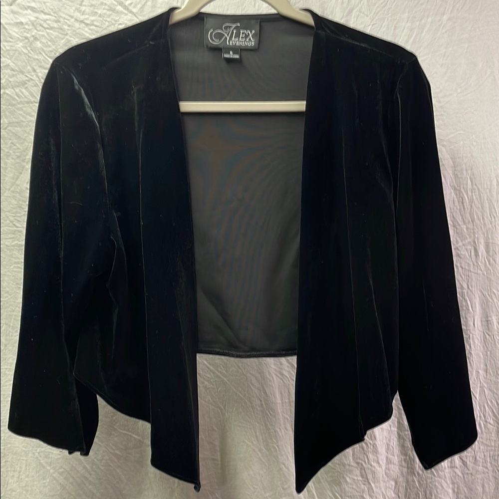 Alex Evenings Women's Elegant Black Velvet Blazer
